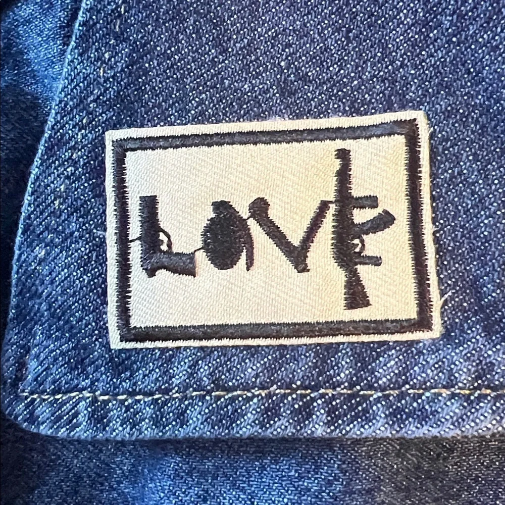 Michael Kors Blue Denim Jacket with Logo Patch L